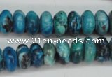 CCO172 15.5 inches 6*12mm rondelle dyed natural chrysotine beads