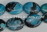 CCO180 15.5 inches 15*20mm oval dyed natural chrysotine beads