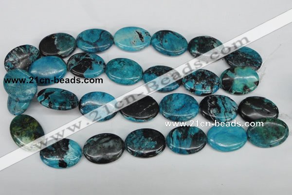 CCO181 15.5 inches 22*30mm oval dyed natural chrysotine beads