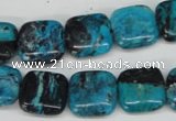 CCO185 15.5 inches 14*14mm square dyed natural chrysotine beads