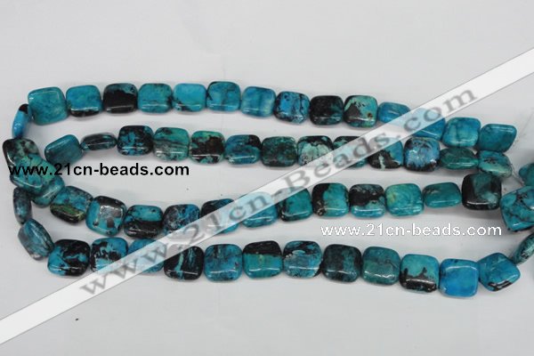 CCO185 15.5 inches 14*14mm square dyed natural chrysotine beads