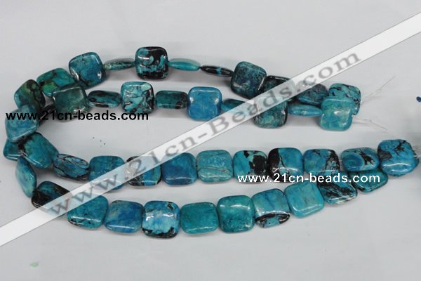 CCO186 15.5 inches 18*18mm square dyed natural chrysotine beads