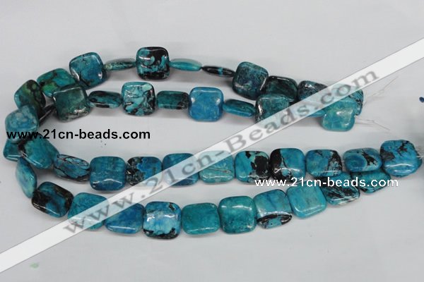 CCO187 15.5 inches 22*22mm square dyed natural chrysotine beads