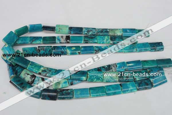 CCO198 15.5 inches 13*18mm flat tube dyed natural chrysotine beads