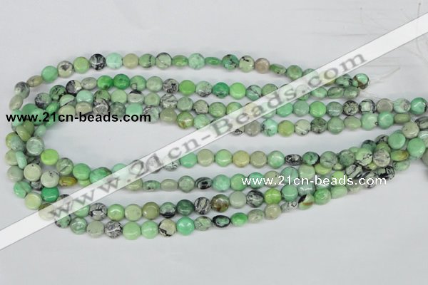 CCO31 15.5 inches 8mm flat round natural chrysotine beads