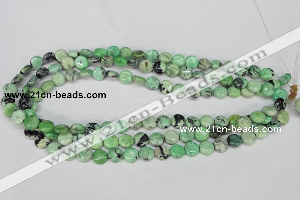 CCO32 15.5 inches 10mm flat round natural chrysotine beads