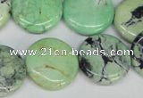CCO33 15.5 inches 20mm flat round natural chrysotine beads
