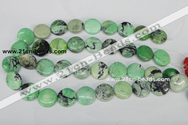 CCO33 15.5 inches 20mm flat round natural chrysotine beads