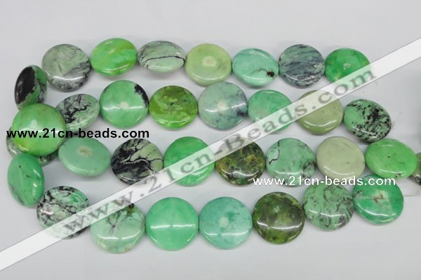 CCO34 15.5 inches 25mm flat round natural chrysotine beads