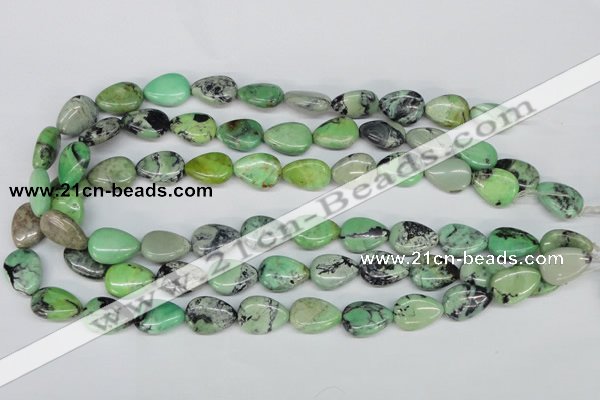 CCO39 15.5 inches 13*18mm flat teardrop natural chrysotine beads