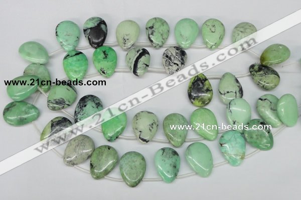 CCO49 Top-drilled 18*25mm flat teardrop natural chrysotine beads