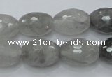 CCQ100 15.5 inches 13*18mm faceted rice cloudy quartz beads