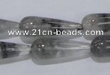 CCQ105 15.5 inches 10*30mm teardrop cloudy quartz beads wholesale