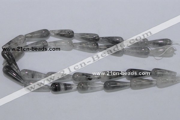 CCQ105 15.5 inches 10*30mm teardrop cloudy quartz beads wholesale