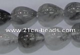 CCQ106 15.5 inches 13*18mm teardrop cloudy quartz beads wholesale