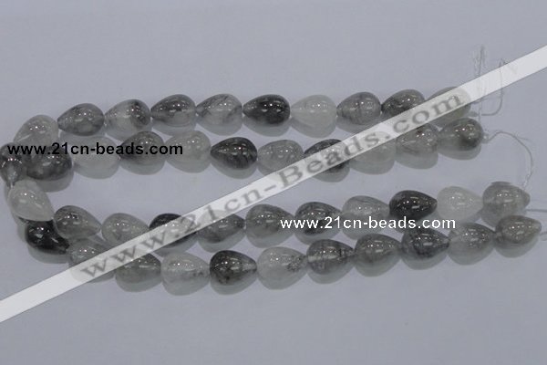 CCQ106 15.5 inches 13*18mm teardrop cloudy quartz beads wholesale