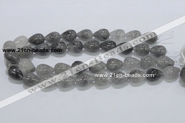 CCQ107 15.5 inches 15*20mm teardrop cloudy quartz beads wholesale