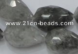 CCQ112 15.5 inches 20*30mm faceted teardrop cloudy quartz beads