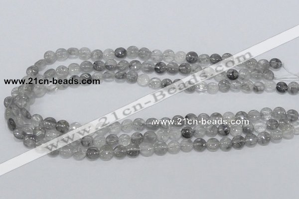 CCQ115 15.5 inches 8mm coin cloudy quartz beads wholesale