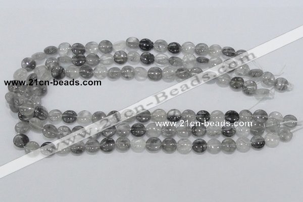 CCQ116 15.5 inches 10mm coin cloudy quartz beads wholesale