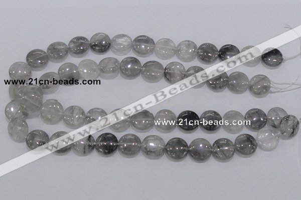 CCQ118 15.5 inches 15mm coin cloudy quartz beads wholesale