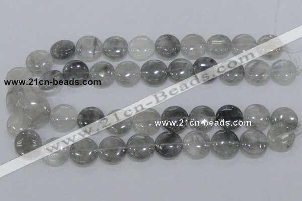 CCQ119 15.5 inches 18mm coin cloudy quartz beads wholesale