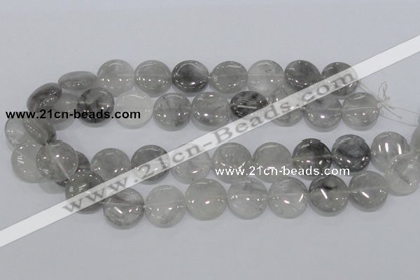 CCQ120 15.5 inches 20mm coin cloudy quartz beads wholesale