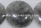 CCQ124 15.5 inches 50mm coin cloudy quartz beads wholesale