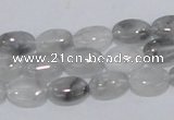 CCQ144 15.5 inches 8*12mm oval cloudy quartz beads wholesale