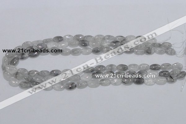 CCQ144 15.5 inches 8*12mm oval cloudy quartz beads wholesale