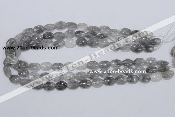 CCQ145 15.5 inches 10*14mm oval cloudy quartz beads wholesale