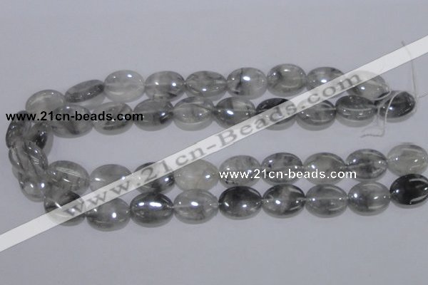 CCQ147 15.5 inches 15*20mm oval cloudy quartz beads wholesale