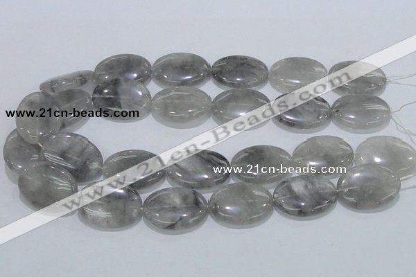 CCQ149 15.5 inches 22*30mm oval cloudy quartz beads wholesale