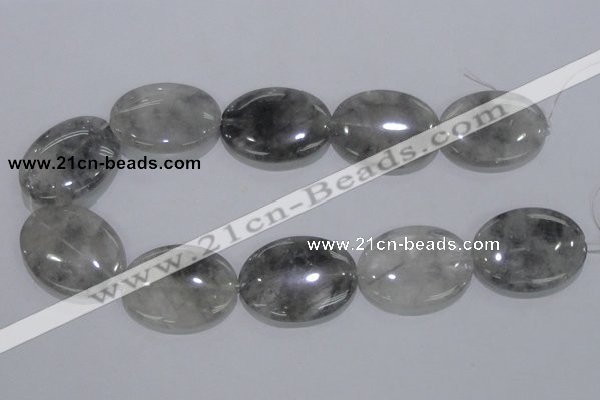 CCQ150 15.5 inches 30*40mm oval cloudy quartz beads wholesale