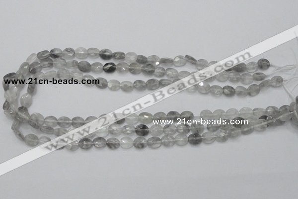 CCQ151 15.5 inches 7*9mm faceted oval cloudy quartz beads wholesale