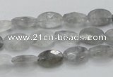 CCQ152 15.5 inches 8*12mm faceted oval cloudy quartz beads wholesale