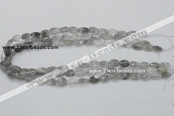 CCQ152 15.5 inches 8*12mm faceted oval cloudy quartz beads wholesale