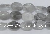 CCQ153 15.5 inches 10*14mm faceted oval cloudy quartz beads wholesale