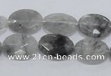 CCQ154 15.5 inches 13*18mm faceted oval cloudy quartz beads wholesale