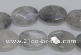 CCQ155 15.5 inches 15*20mm faceted oval cloudy quartz beads wholesale