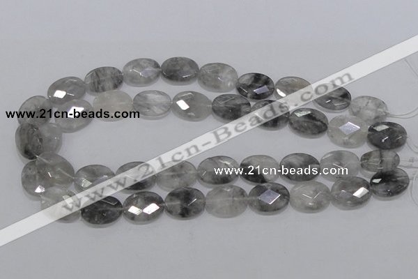 CCQ155 15.5 inches 15*20mm faceted oval cloudy quartz beads wholesale