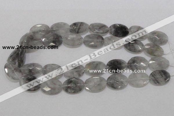 CCQ156 15.5 inches 18*25mm faceted oval cloudy quartz beads wholesale