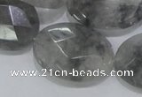 CCQ157 15.5 inches 24*30mm faceted oval cloudy quartz beads wholesale