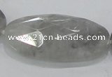 CCQ159 15.5 inches 25*50mm faceted oval cloudy quartz beads wholesale