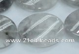 CCQ162 15.5 inches 23*30mm twisted oval cloudy quartz beads wholesale