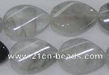 CCQ170 15.5 inches 18*25mm twisted flat teardrop cloudy quartz beads