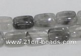 CCQ175 15.5 inches 10*14mm rectangle cloudy quartz beads wholesale