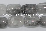 CCQ176 15.5 inches 13*18mm rectangle cloudy quartz beads wholesale