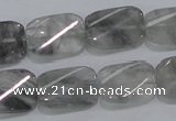 CCQ181 15.5 inches 13*19mm twisted rectangle cloudy quartz beads