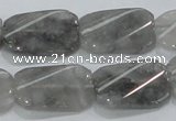 CCQ182 15.5 inches 18*25mm twisted rectangle cloudy quartz beads